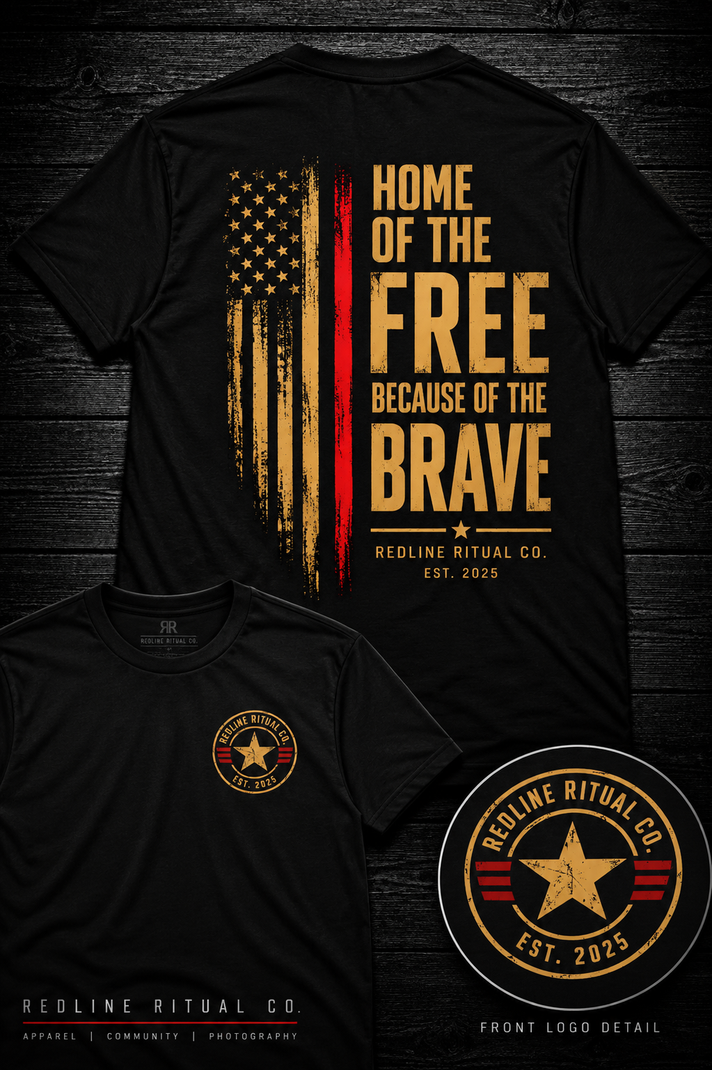 Redline Ritual Co. "Home of the Free" Tee